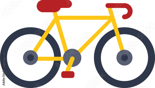 Stylish yellow bicycle representing eco friendly commuting and healthy lifestyle in urban environment