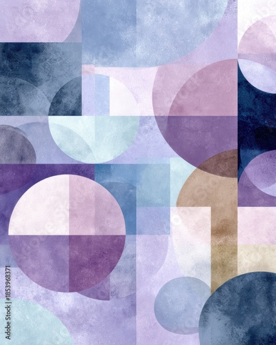 2026 text with watercolor bleed in pastel blue and lavender overlaid on soft geometric shapes for planners calendars social media templates and modern lifestyle content

