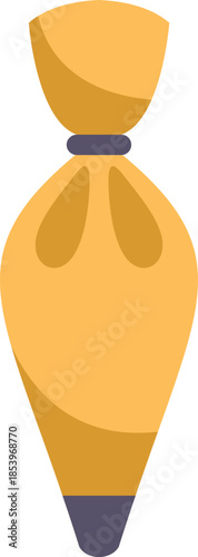 Yellow pastry bag with nozzle for piping cream, frosting, and icing onto cakes, cupcakes, and other desserts