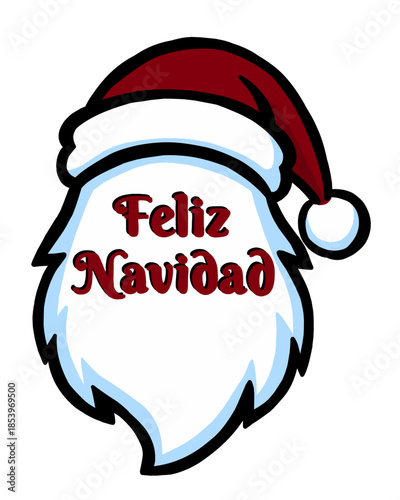 Feliz Navidad en rostro de Santa.