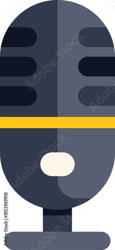 Studio microphone is broadcasting audio podcast or radio show