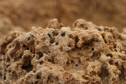 Macro Texture of Natural Sand and Porous Rock