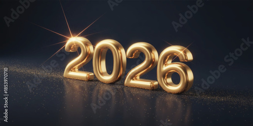 New Year celebration concept, modern luxury festive background, glitter dust, dramatic lighting, minimal elegant design