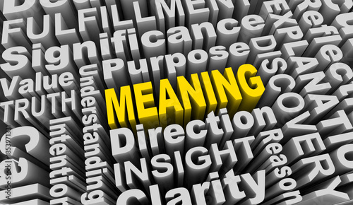 Valokuva Meaning Words Purpose Direction Truth Find Answers 3d Illustration