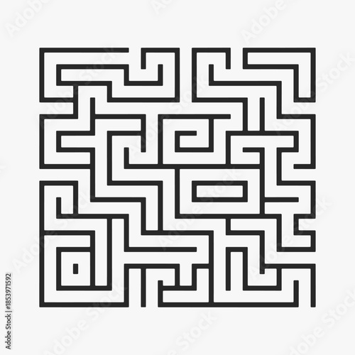Interlocking geometric labyrinth motif design. The maze is not very complex, but it is still challenging to navigate.