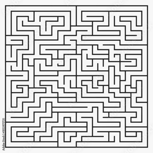 Interlocking geometric labyrinth motif design. The maze is not very complex, but it is still challenging to navigate.