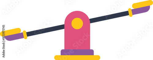 Empty seesaw balancing on a playground, representing fun childhood memories and outdoor play