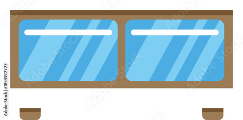 Contemporary wooden cabinet showcasing sleek glass doors, ideal for modern interior design