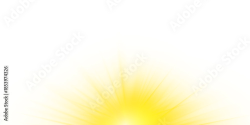 Sun light with glare. Golden flash, star rays png. Vector illustration with sparkles. Transparent yellow sunlight special lens flash light effect.