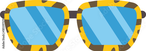 Sunglasses with an animal print frame provide fashionable eye protection from the sun's glare