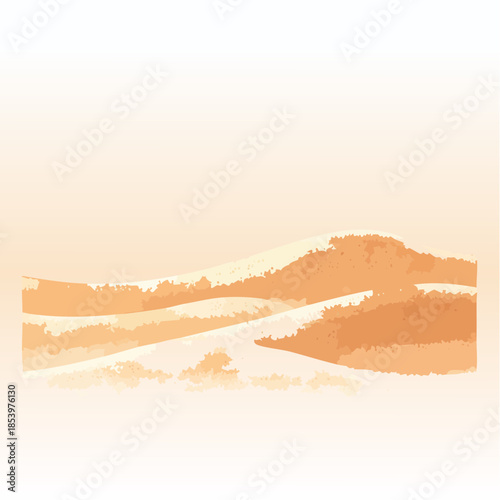 Serene Desert Landscape with Gentle Rolling Dunes Under a Soft, Warm Hued Sky, Evoking a Sense of Calm and Tranquility