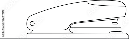 Modern minimalist office stapler line art vector icon for administrative supplies school stationery professional desk equipment and business workspace graphic elements.