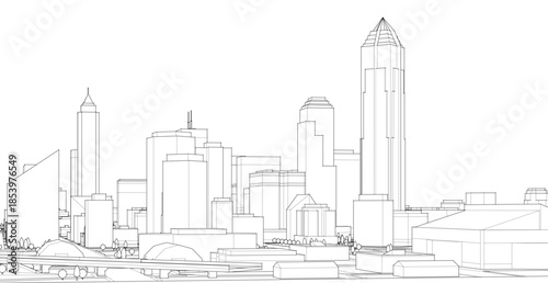  city ​​metropolis sketch 3d illustration