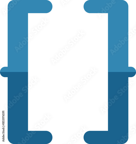 Blue square brackets icon symbolizing coding, programming, and software development