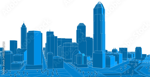  city ​​metropolis sketch 3d illustration