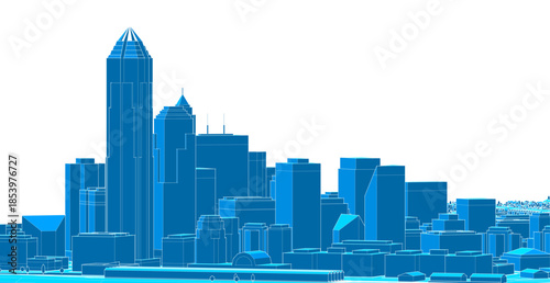  city ​​metropolis sketch 3d illustration