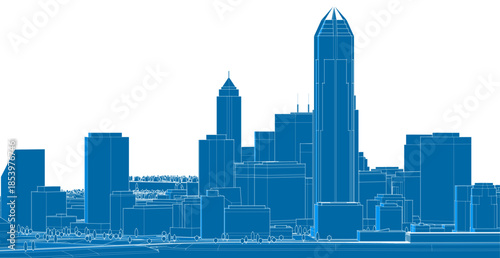  city ​​metropolis sketch 3d illustration