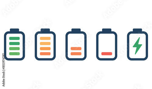 Battery level indicator showing charging status