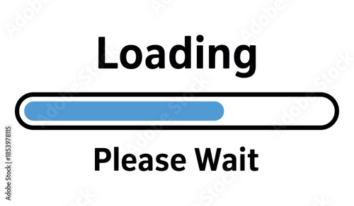 Loading progress bar with please wait message