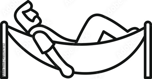Man enjoying summer vacation, relaxing in hammock, leisure time and peaceful rest