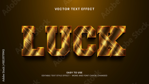 luck editable text effect 3d vector