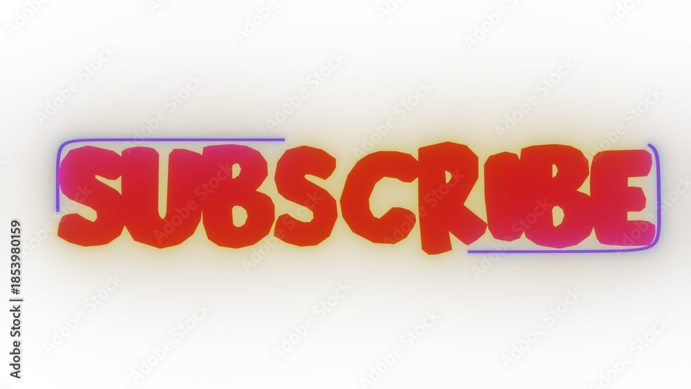 Fototapeta premium glowing subscribe button on transparent background. glowing text on isolated background. glowing neon lines on isolated background