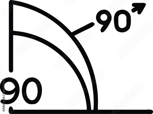 Right Angle 90 Degree Geometry Diagram Illustration