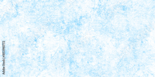 Abstract light blue grunge paint wall texture background, resembling frosty ice or watercolor marble. frosted, icy appearance with scattered speckled details and smooth blended tones. scratch wall.