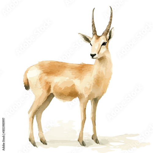 A vectorized, Hand-painted style, vector set available in EPS An Elegant watercolor painting design collection_Watercolor_style_painting_of_a_saiga_antelope