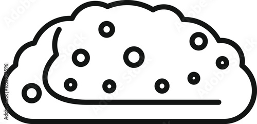 Simple line icon representing nata, a traditional egg custard tart pastry dusted with cinnamon, a popular dessert in portugal