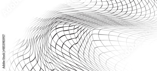 Black wire mesh fence on a white background