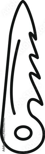 Ice climbing equipment drawn with simple black lines on white background, perfect for representing winter sports and mountain climbing