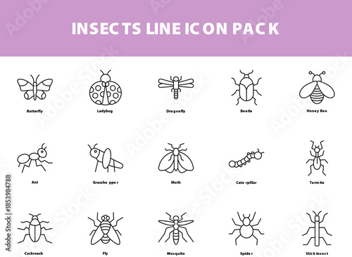 Insects Line Icon Pack