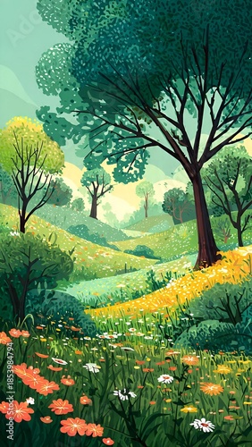 autumn landscape with trees