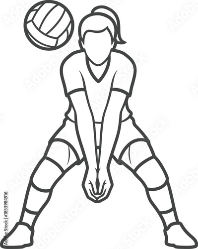Volleyball player preparing to receive the ball