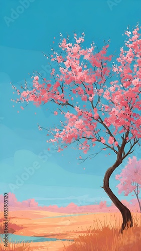 vector illustration of a tree in the background