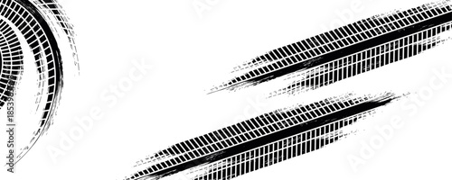 Vector Print Textured Tire Track . Design Element . Car tread silhouette.ilustrasion,