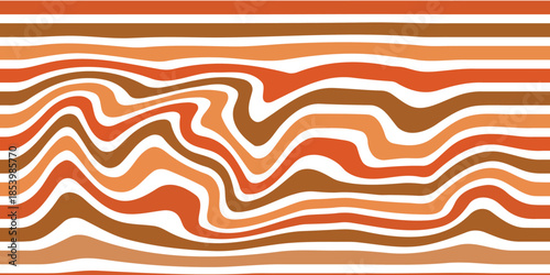 Abstract lines of the wave in the retro style of the 70s. Vector pattern background