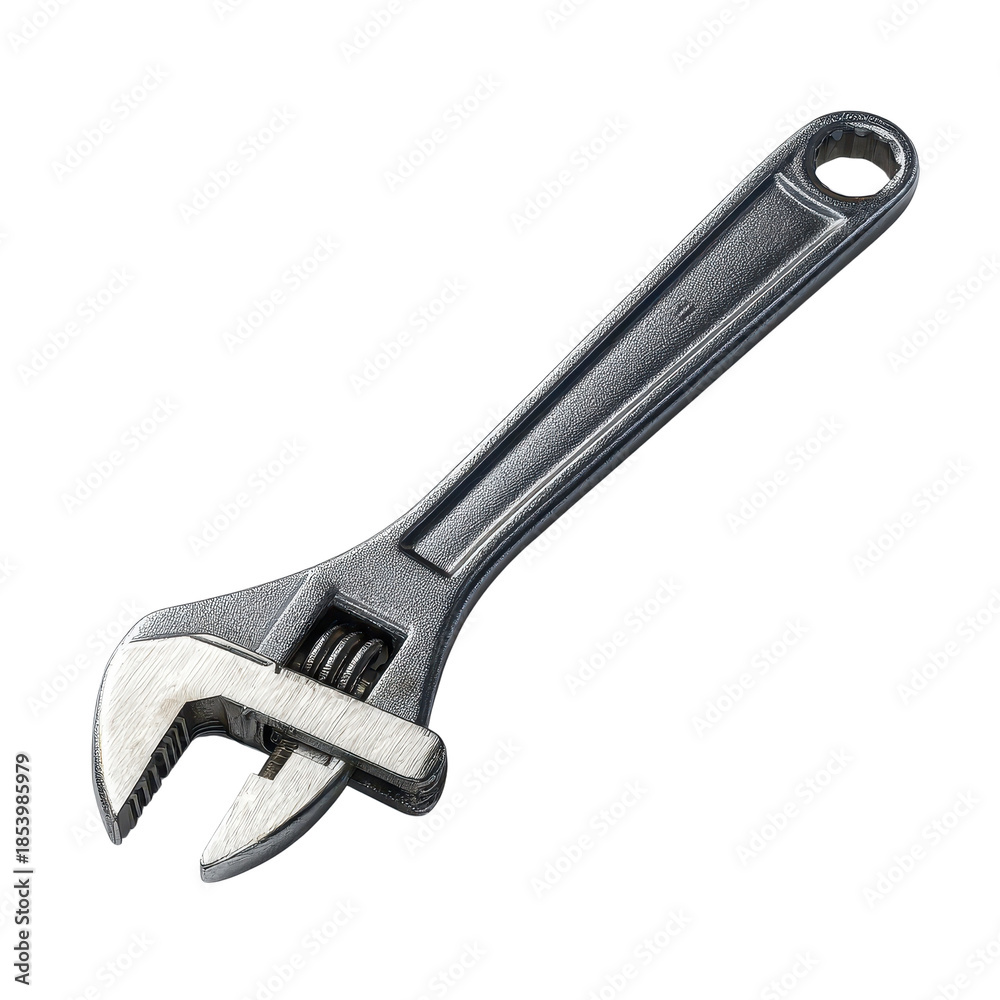 Obraz premium Adjustable wrench isolated on transparent background.