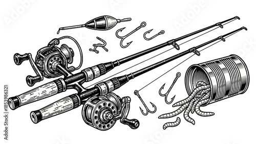 Fishing gear with bait and tackle