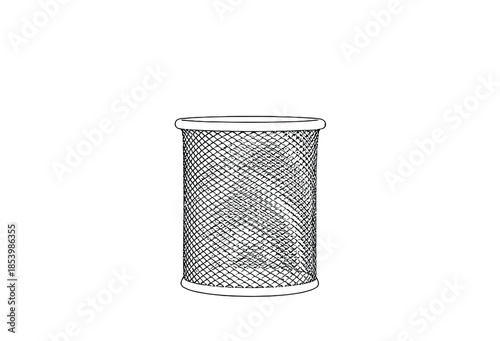 Industrial Mesh Trash Can, Round Metal Waste Basket for Office or Home Use