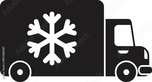 Refrigerated truck transporting frozen products, ensuring freshness and quality during delivery