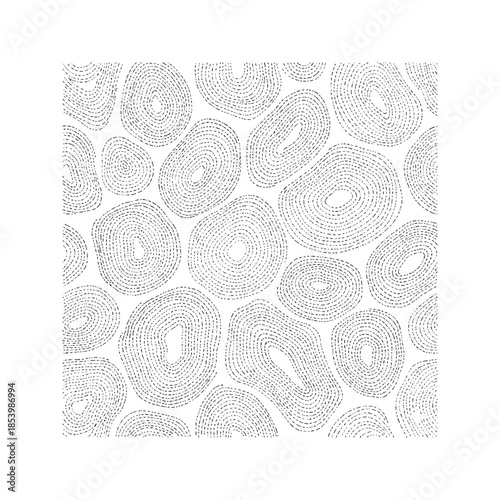 Abstract organic stippling pattern with black dots on white background. Minimalist boho texture featuring irregular cellular shapes for wall art, wallpaper, or textile design.
