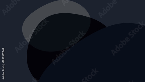 Minimal dark shapes in navy, black, and gray with a sleek modern abstract design and subtle geometric balance