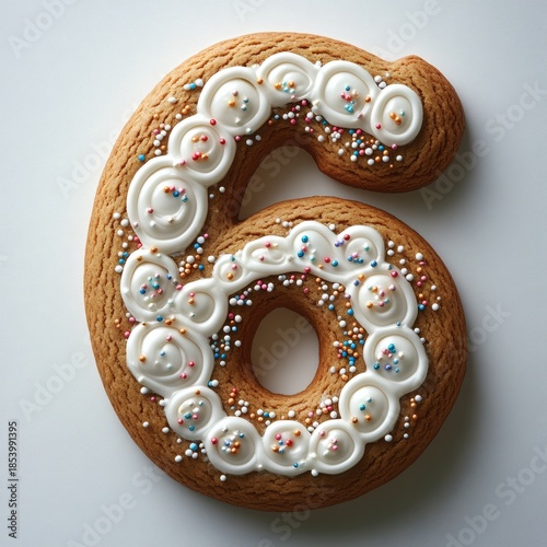 Delicious Decorated Gingerbread Cookie Number Six Sweet Treat