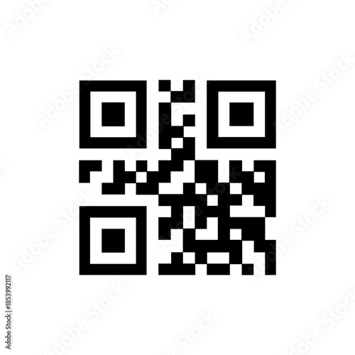 modern QR code for mobile payment and information access icon flat design
