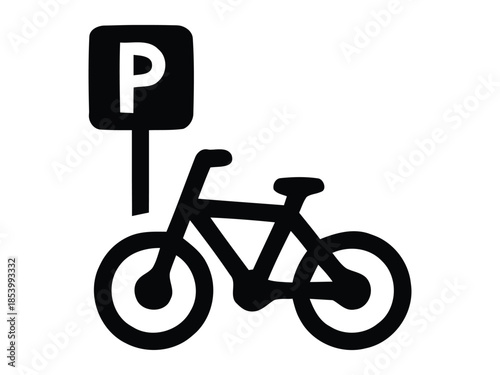 Bicycle parking icon icon set vector illustration. Bike parking vector sign. Signboard Bicycle symbol