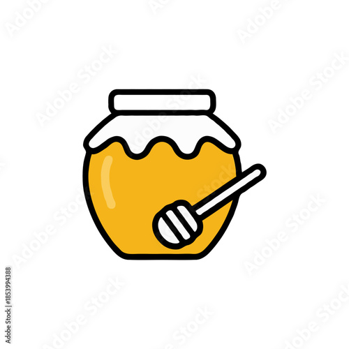 Jar of golden honey Vector on white background
