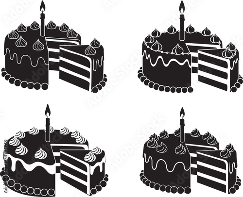 Birthday cake with candle slice desserts