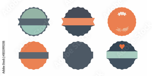 Handmade Emblem Badge Vector Set with Made with Love Labels for Craft Packaging